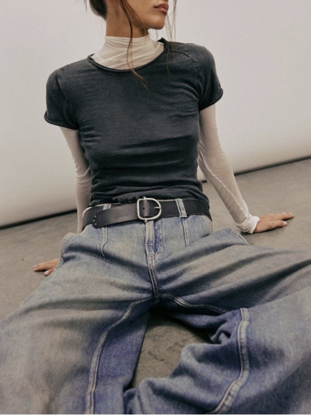 NWOT Free People We the Free Be My Baby Gray tee XS